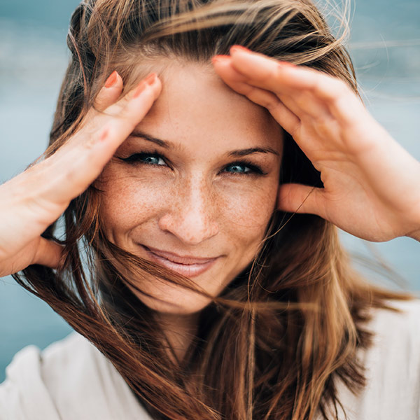 Woman with restylane injections